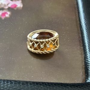 Topaz  brooch “Crown” missing 1 rhinestone